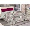 Tata Home Trapunta Invernale Matrimoniale Fantasia Shabby Chic in Morbida e Calda Microfibra 300 gr/mq Piumone Letto Trapuntato Autunno Inverno Misura 260x260 cm Cuori Shabby Colore Rosso