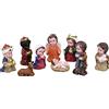 Keptfeet Set presepe da 10 Pezzi Figurine Natività di Natale Presepe in Miniatura per Bambini, Set per presepe in Resina Artigianale per Bambini, Dipinto a Mano