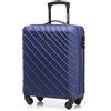 WITTCHEN Valigia da viaggio Bagaglio a mano Valigia da cabina Valigia rigida in ABS con 4 ruote girevoli Serratura a combinazione Maniglia telescopica Classic Line Taglia S Blu