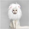 Onmygogo Parrucca da criniera di leone, per cani e gatti, divertente costume per animali domestici, per Halloween e Natale, accessori per abbigliamento peloso per animali domestici (S, bianco)