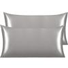 NTBAY Silk Satin Pillowcase - Pillowcase per capelli e pelle, confezione da 2 con chiusura Envelope Closure, 50 x 90 cm, grigio scuro