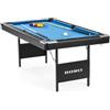 Buckshot - Tavolo da biliardo Atlanta, pieghevole, 193 x 109 x 81 cm, con accessori, biliardo da 1,8 metri, con gambe pieghevoli in metallo, blu/nero