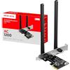Mercusys TP-Link MA30E Adattatore PCIe Dual Band Wi-Fi AC1200Mbps, Bluetooth 5.0, Due Antenne ad Alte Prestazioni, MU-MIMO, WPA3, Windows 11/10