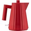 Alessi Plissé MDL06/1 R - Bollitore Elettrico di Design, in Resina Termoplastica, Presa Europea 2400W, 100cl, Rosso