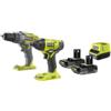 Ryobi Kit trapano avvitatore e avvitatore ad impulsi a batteria ryobi r18ck2-2c20g 200 nm 2 batterie 18v 2ah e caricabatterie