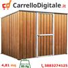 Box in Acciaio Zincato Casetta da Giardino in Lamiera 2.60 x 1.85 m x h1.92 m - 85 KG - 4,81 metri quadri - LEGNO