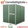 Box in Acciaio Zincato Casetta da Giardino in Lamiera 1.75 x 1.85 m x h1.92 m - 70 KG - 3,24 metri quadri - VERDE