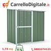 Box in Acciaio Zincato Casetta da Giardino in Lamiera 1.74 x 1.00 m x h1.82 m - 43 KG - 1.74 metri quadri - VERDE