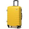 WITTCHEN Valigia Media Trolley Valigia Rigida in ABS Valigia Bagaglio Valigie con 4 Ruote Serratura a combinazione Maniglia telescopica Groove Line giallo