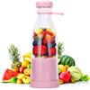 UQTUKO Frullatore Portatile, 380ml Mini Frullatore Elettrico con 4 Lame in Acciaio Inox Mixer Cucina USB Ricaricabile Mini mixer Frullatore Smoothie Make Per Frullati e Frullati,Succhi (Rosa)