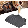 Topyond 21x35CM Griglia Padelle Bistecchiera Pentole Antiaderente con manico in Legno Pieghevole Riscaldamento Uniforme Bistecca Padella con Manico in Legno