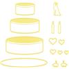 Nellie's Choice, Fustella di Forma Torta Nuziale, 9.5 x 10 cm, per Creare Biglietti, Natale, Scrapbooking, Fai da Te, DIY, Giallo, 95x100mm