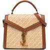 Saint Laurent Pre-Owned - Borsa a tracolla Cassandra mini in rafia 2023 - Donna - rafia/cotone e paglia - Taglia unica - Marrone