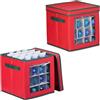 Relaxdays Scatola per Palline di Natale, Set 2 Borse Porta Palle Natalizie a 64 Scomparti, HLP: 33x32x32 cm, Rosso Verde