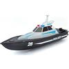 Maisto Bauer Spielwaren M82196 Tech R/C - Barca giocattolo radiocomandata dalla polizia, portata di 35 metri, batteria con funzione di ricarica USB, 34 cm, nero -582196