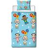 CoComelon Copripiumino singolo ufficiale Friends design | Blu reversibile 2 lati copripiumino con federa coordinata