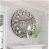 Artloge Specchio da Parete Rotondo 80cm - Camera da Letto, Ingresso, Soggiorno, Salotto - Tondo in Cristallo Vetro HD Decorativo Particolare - Argento