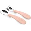 Nuvita Set posate bimbi in acciaio con impugnatura in silicone Rosa di Nuvita