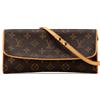 Louis Vuitton Pre-Owned - Borsa a tracolla Monogram Pochette Twin GM 2000 - Donna - tela/pelle - Taglia unica - Marrone