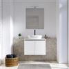 DEGHI Mobile bagno portalavabo sospeso 60 cm bianco opaco con specchio - Cuki