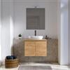 DEGHI Mobile bagno portalavabo sospeso 60 cm rovere gold con specchio - Cuki