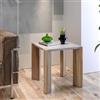 DEGHI Tavolino 45x45 cm con top in marmo beige e gambe in legno - Yeats