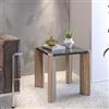 DEGHI Tavolino 45x45 cm con top in marmo grigio e gambe in legno - Yeats