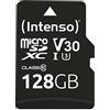 Intenso Professional Scheda di Memoria microSDXC da 128 GB Class 10, UHS-I U3, V30, fino a 100 MB/sec (con Adattatore SD), Nero