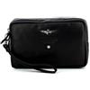 Aeronautica Militare pochette con tracolla e polsiera uomo vera pelle nero