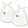 Filet - Bavaglini Neonato Personalizzabili 2 pezzi |Ricamo Orsetto & Cuori | Tela Aida | Chiusura con Laccetti | 100% Cotone | Unisex | 20x20 cm