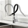 AuraLum pro Rubinetto Cucina Flessibile, Rubinetto Lavello Cucina Girevole a 360°, Rubinetto da Cucina Nero, Miscelatore Monocomando per Lavello Acciaio Inossidabile