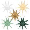 Sprinlot 5 stelle pieghevoli di Natale beige verde salvia, stelle di carta marrone da 30 cm da appendere, 9 punte stelle carta bianca verde scuro decorazione da tavolo per Natale Avvento matrimonio compleanno