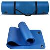 G5 HT SPORT Tappetino Per Yoga con maniglia di trasporto E Occhielli| da 120 o 180 cm | Spessore 1.5 Cm | Largo 62.5 cm | Tappeto Ginnastica Materassino fitness (120 CM, BLU)