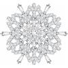 KristLand Spilla Elegante con Fiocco di Neve e Fiori in Platino Placcato, con Zirconi e Cristalli Austriani per Matrimoni e Feste Natalizie