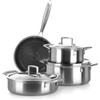 KASANOVA Batteria pentole Tri-ply, Set pentole e padelle in acciaio inox triplo strato, Pentole antiaderenti induzione e tutti i piani cottura, forno fino a 220 °C (7 pezzi)