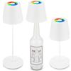 Briloner - Lampada da tavolo 3 in 1 RGBW LED senza fili IP44 con touch, dimmerabile all'infinito, lampada a bottiglia, bianco