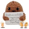 Jieddey Mini Peluche a Forma di Patate Positive,Divertente Patata Positiva Potato Lana Maglia Giocattolo Maglia Patata Creativo Carino Patata Fortuna Regali per Gli Esami Decorazione Festa Compleanno