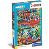 Clementoni - 21620 - Supercolor Puzzle - Disney Mickey and Friends - 2X60 Pezzi (Include 2 Puzzle Da 60 Pezzi) - Puzzle Bambini 5 Anni, Puzzle Cartoni Animati - Made In Italy