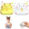 Fortivae Squishy, 2 PCS Giocattoli da Spremere Criceto, Kawaii Animali Squishys, Fidget Squeeze Toys, per Bambini Adolescenti Adulti（Giallo & Bianco