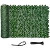 Vinclus Siepe Artificiale per Balconi，1 x 6 m(2pcs 1 x 3M) Adatto per la Decorazione di Recinzioni da Giardino all'aperto, Rete a Foglia Ombreggiante per la Privacy Siepe Artificiale Rotolo