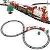 BAKAJI Trenino Natalizio sotto Albero 3in1 Locomotiva Luci Suoni con Vagoni + Slitta Babbo Natale Decorazioni Natalizie Pista Otto Dimensione 90 x 43 cm Giocattolo Bambini