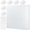 LINLAN 8 Pezzi 30 x 30 cm Divisore per Acquario, Vassoio Inferiore Filtro, Pannello a Griglia per Filtrazione Fai-da-Te e Protezione Fondo nell'Aquascaping (Bianco con Staffa Copertura Dell'acquario)