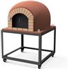MAESTRO FERRETERO MOVELAR - Forno a legna da esterno da incasso STROMBOLI (Bordeaux - 120 x 120 x 165 cm) - Forno da incasso in cemento isolato, cottura fuoco legno, 3 coperchi in ceramica, giardino, terrazza