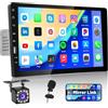 Inefala Autoradio 1 Din con Schermo, 9 Pollici Schermo Tattile Stereo Auto Bluetooth con Mirror Link FM Radio Fotocamera Posteriore USB Controllo del Volante