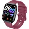 QCOQ Smartwatch Uomo Donna, 110+ Sportive Smart Watch, per Android/iOS,1.96 Orologio Fitness con Effettua o Risposta Chiamate, Rosso-Nero