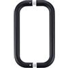 Ranbo Maniglia a C a doppia faccia per porta scorrevole in vetro senza cornice, acciaio inossidabile 304, colore nero opaco, adatta per vetri di 6-12 mm, interasse 20.3 cm, ideale per bagni, doccia, spa