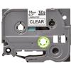 Nastro per etichettatrice compatibile Brother TZE-141 TZe TAPE Laminato da 12 mm (Rotolo 8 metri) NERO SU TRASPARENTE