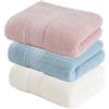 DXHGHYGL Asciugamani,Asciugamani Bagno,3 Ospiti/Bidet, 35*75cm Grande‌ Confezione da 3 Pezzi, Morbida 100% Cotone Set Familiare di Asciugamano Resistente a Lavaggi Frequenti e Durevole(Blu & Rosa & Bianco)