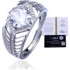 Anello Uomo Halukakah In Moissanite 1ct: Argento 925 Placcato Oro 18k, Taglio Rotondo, Regolabile