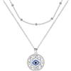 J.MUEN Collana Evil eye Donna Argento 925 con Scatola Regalo-Natale Festa della Mamma Regalo di Compleanno per Mamma Moglie Fidanzata